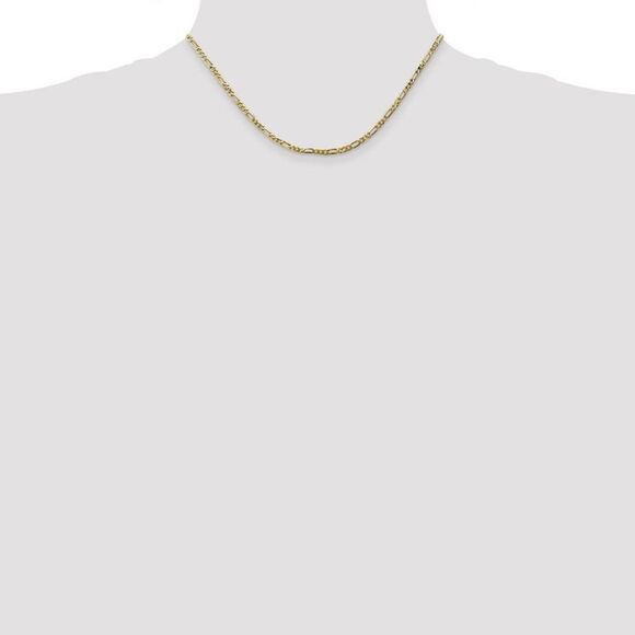 2.75mm 10k Yellow Gold Flat Figaro Chain Necklace, 16 Inch - Picture 2 of 8